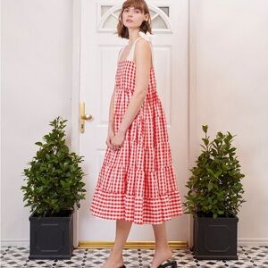 Sister Jane Love Note gingham midi dress size XS spring country cottagecore